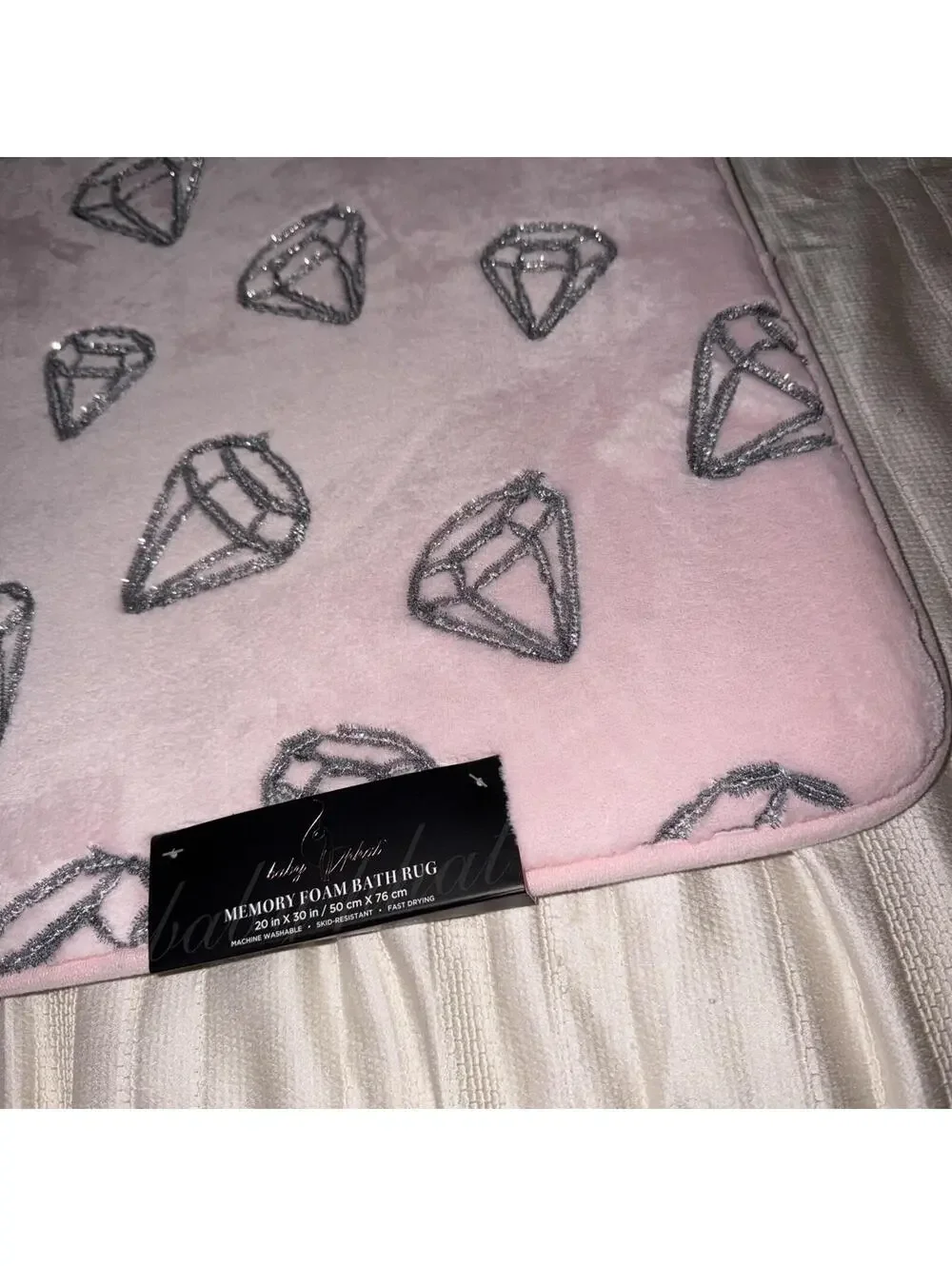 Sparkling bling Diamond Bathroom Rug Mat Fleece 20